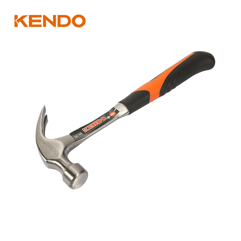 Kendo Professional One-Piece Forged Construction Claw Hammer with TPR Comfortable Handle 16oz/450g