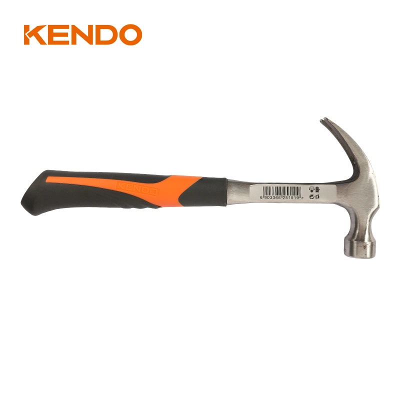 Kendo Professional One-Piece Forged Construction Claw Hammer with TPR Comfortable Handle 16oz/450g